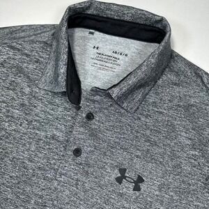 Under Armour Playoff Polo Shirt Mens Large Gray Athletic Golf Training